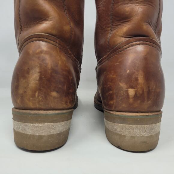 VTG Red Wing Boots 8B Pecos Western Brown Leather Safety Toe Work Nailseat 2265 - Picture 9 of 15